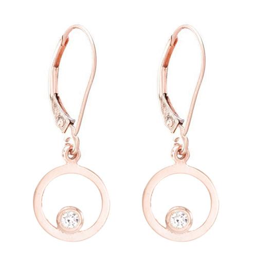 Helen Ficalora 14K Rose Gold Circle Dangle Earrings With Diamond