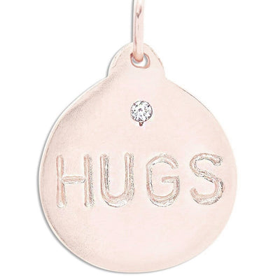"Hugs" Disk Charm With Diamond Jewelry Helen Ficalora
