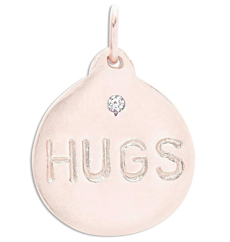 "Hugs" Disk Charm With Diamond Jewelry Helen Ficalora