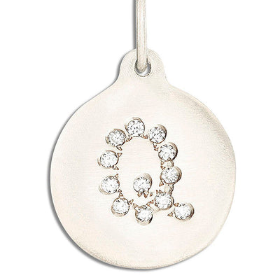 "Q" Alphabet Charm Pavé Diamonds Jewelry Helen Ficalora 14k White Gold For Necklaces And Bracelets