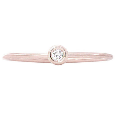 Helen Ficalora Stackable Small Diamond Ring - 14k Rose Gold