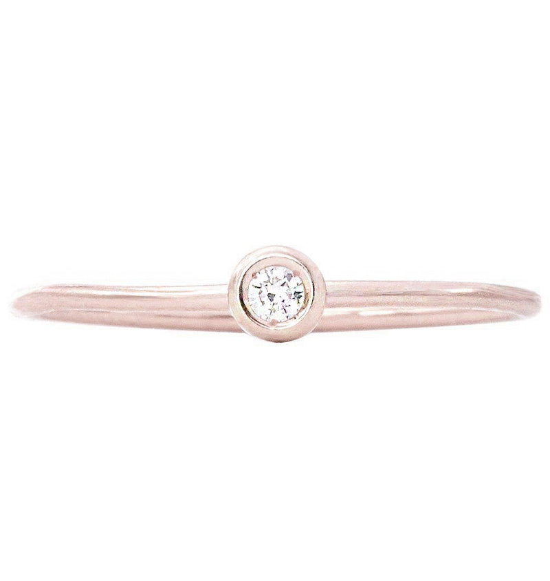 Helen Ficalora Stackable Small Diamond Ring - 14k Rose Gold