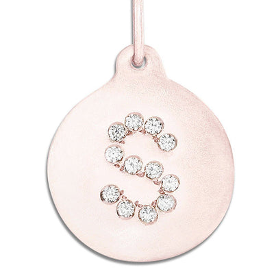 "S" Alphabet Charm Pavé Diamonds Jewelry Helen Ficalora 14k Pink Gold For Necklaces And Bracelets