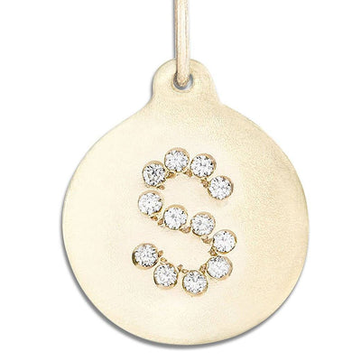 "S" Alphabet Charm Pavé Diamonds Jewelry Helen Ficalora 14k Yellow Gold For Necklaces And Bracelets