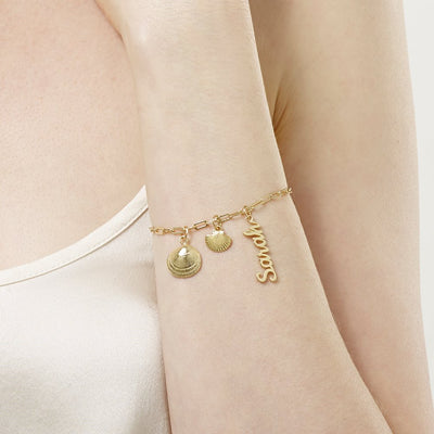 Scallop Shell Mini Charm Jewelry Helen Ficalora 14k Yellow Gold