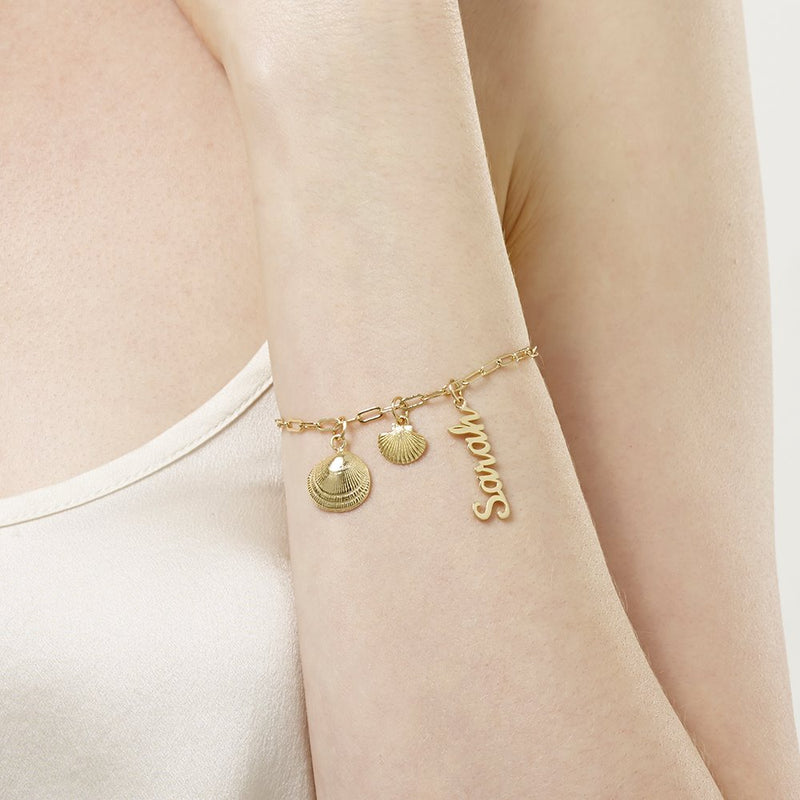 Scallop Shell Mini Charm Jewelry Helen Ficalora 14k Yellow Gold