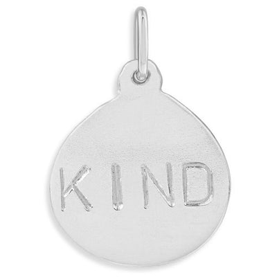 "KIND" Disk Charm  in Sterling Silver Jewelry Helen Ficalora