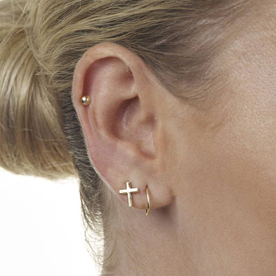 Small Ball Earrings - Helen Ficalora Jewelry - 14k Yellow Gold