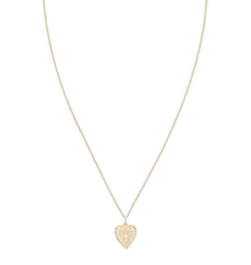 Small Filigree Heart Charm Jewelry Helen Ficalora 