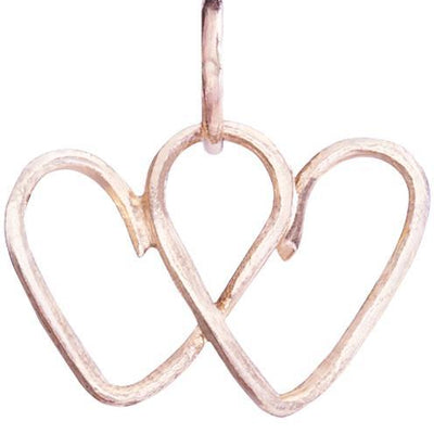 Small Wire Double Heart Charm Jewelry Helen Ficalora 14k Pink Gold