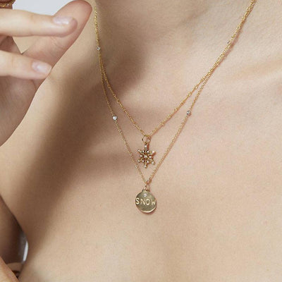 Snow Disk Charm With Diamond Jewelry Helen Ficalora 14k Yellow Gold For Necklaces And Bracelets