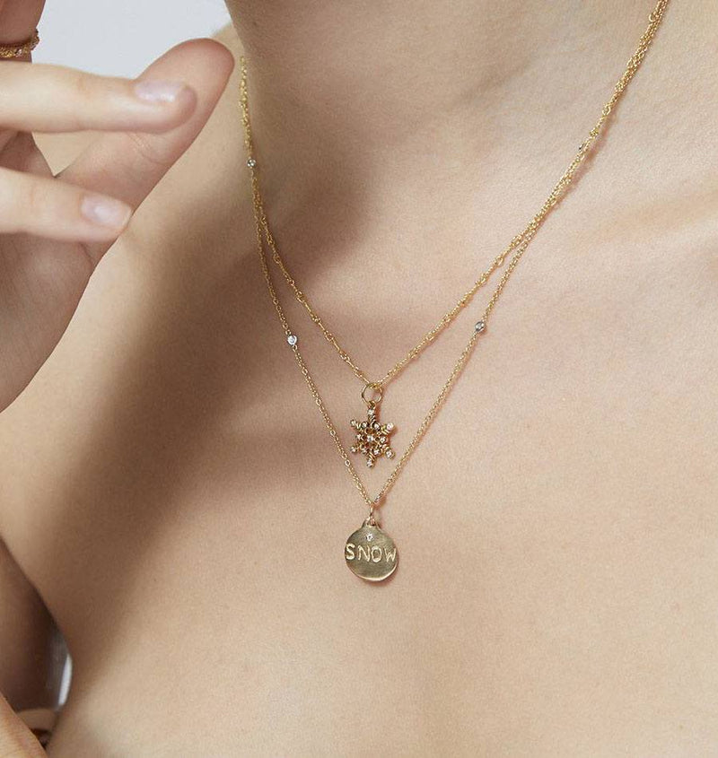 Helen Ficalora 14k Gold Diamond Snowflake Pendant for Bracelets & Necklaces
