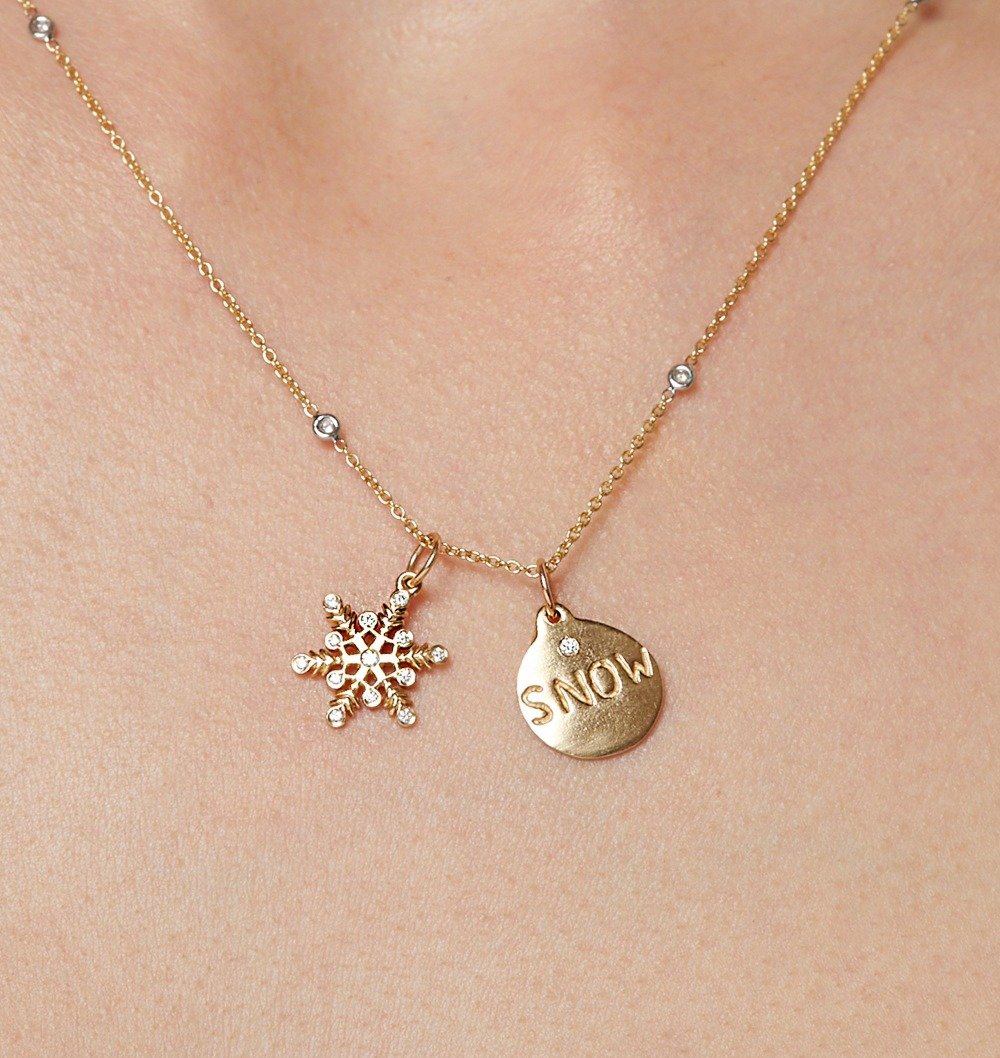 Diamond Snowflake Pendant for Bracelets Necklaces – Helen Ficalora