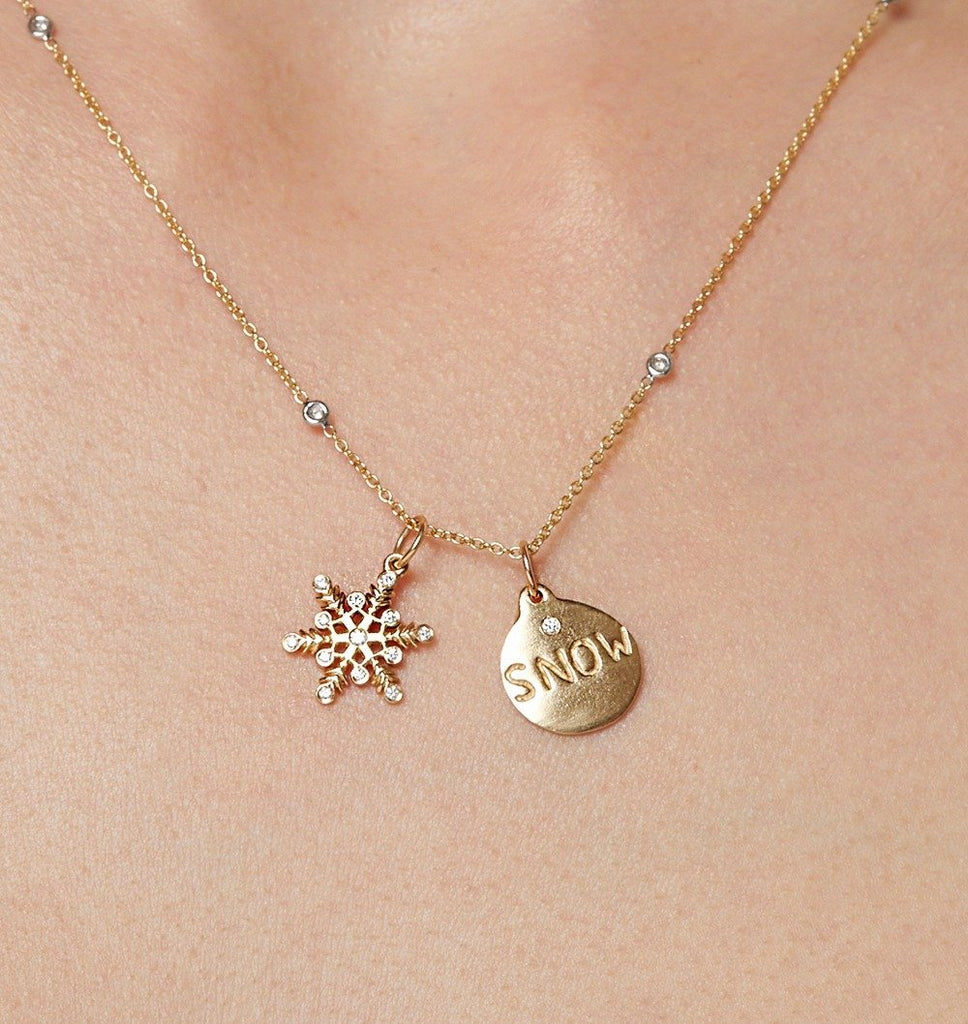 Helen Ficalora 14k Gold Diamond Snowflake Pendant for Bracelets & Necklaces