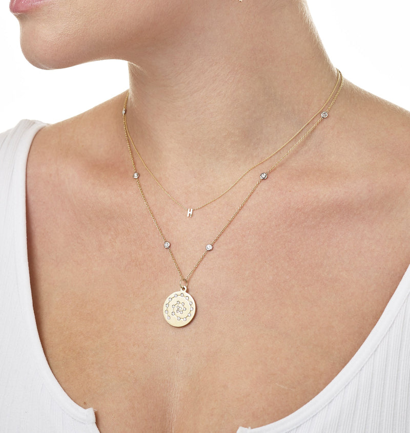 Spiral Charm Pavé Diamonds Jewelry Helen Ficalora 14k Yellow Gold For Necklaces And Bracelets