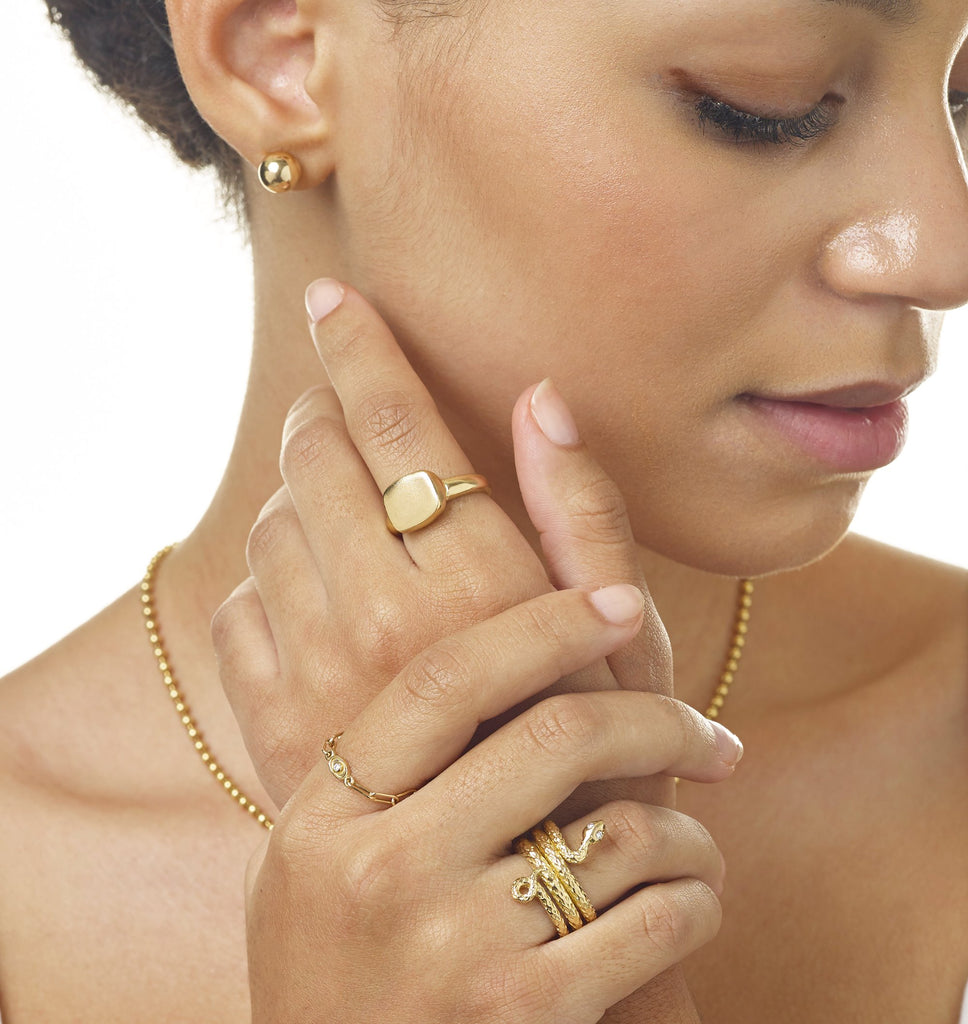 Square Signet Ring Jewelry Helen Ficalora 14k Yellow
