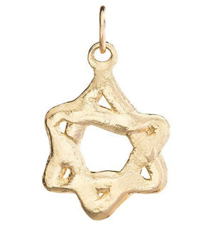 Star of David Smushie Medium Charm Jewelry Helen Ficalora 14k Yellow Gold