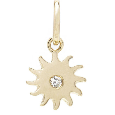 Sun Mini Charm With Diamond Jewelry Helen Ficalora 14k Yellow Gold For Necklaces And Bracelets