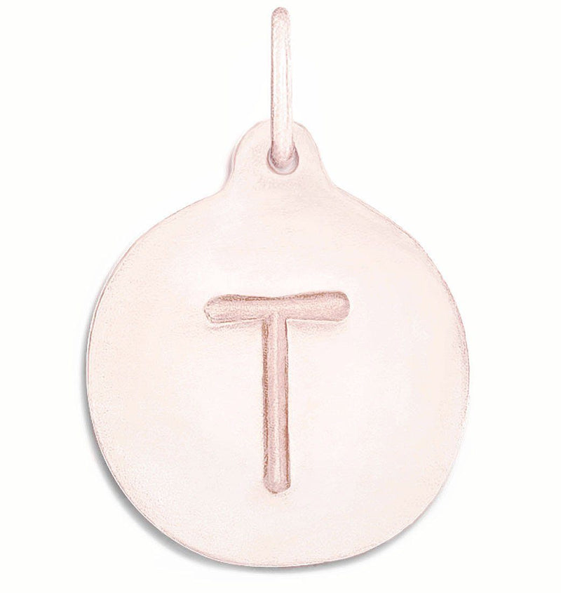 "T" Alphabet Charm Jewelry Helen Ficalora 14k Pink Gold For Necklaces And Bracelets
