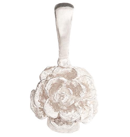 Tea Rose Flower Charm Jewelry Helen Ficalora 14k White Gold