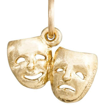 Theater Masks Mini Charm Jewelry Helen Ficalora 14k Yellow Gold For Necklaces And Bracelets