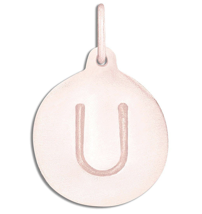 "U" Alphabet Charm Jewelry Helen Ficalora 14k Pink Gold For Necklaces And Bracelets