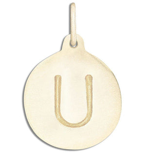 "U" Alphabet Charm Jewelry Helen Ficalora 14k Yellow Gold For Necklaces And Bracelets