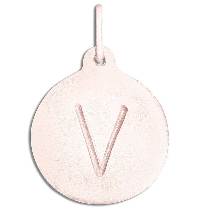"V" Alphabet Charm Jewelry Helen Ficalora 14k Pink Gold For Necklaces And Bracelets