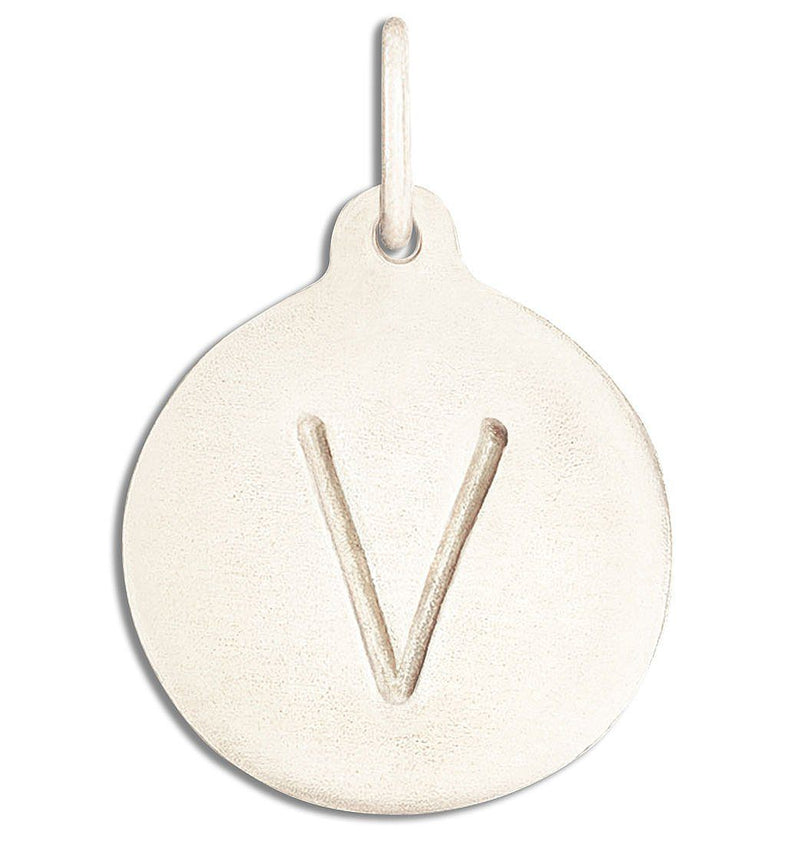 "V" Alphabet Charm Jewelry Helen Ficalora 14k White Gold For Necklaces And Bracelets
