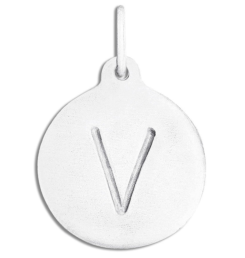 "V" Alphabet Charm Jewelry Helen Ficalora Sterling Silver For Necklaces And Bracelets