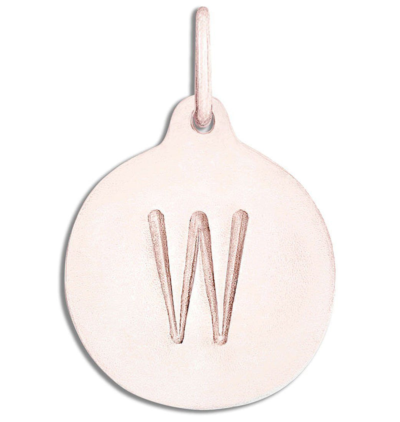 "W" Alphabet Charm Jewelry Helen Ficalora 14k Pink Gold For Necklaces And Bracelets