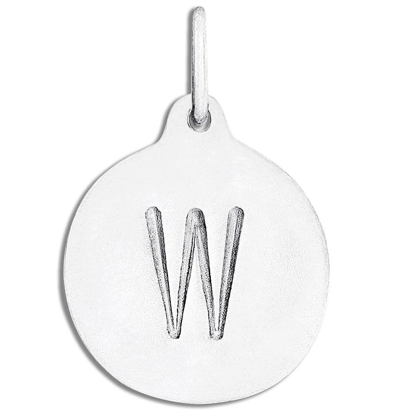 "W" Alphabet Charm Jewelry Helen Ficalora Sterling Silver For Necklaces And Bracelets