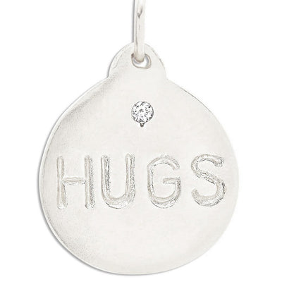 "Hugs" Disk Charm With Diamond Jewelry Helen Ficalora
