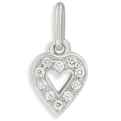 Helen Ficalora 14K Gold Tiny Pavé Diamond Heart Pendant