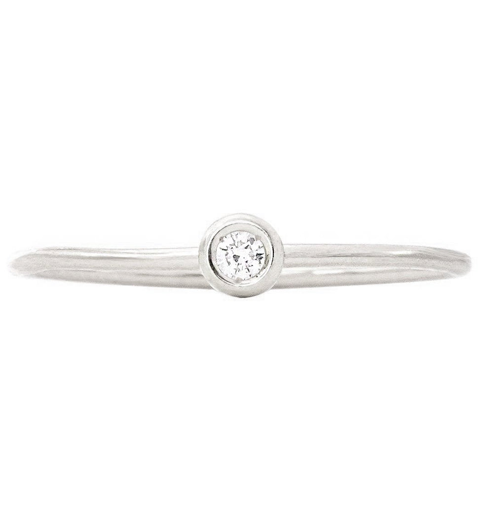 Helen Ficalora Stackable Small Diamond Ring - 14k White Gold