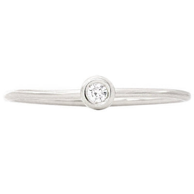 Helen Ficalora Stackable Small Diamond Ring - 14k White Gold