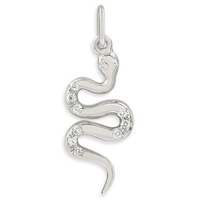 Helen Ficalora's Snake Mini Charm Pave Diamonds 14k White Gold