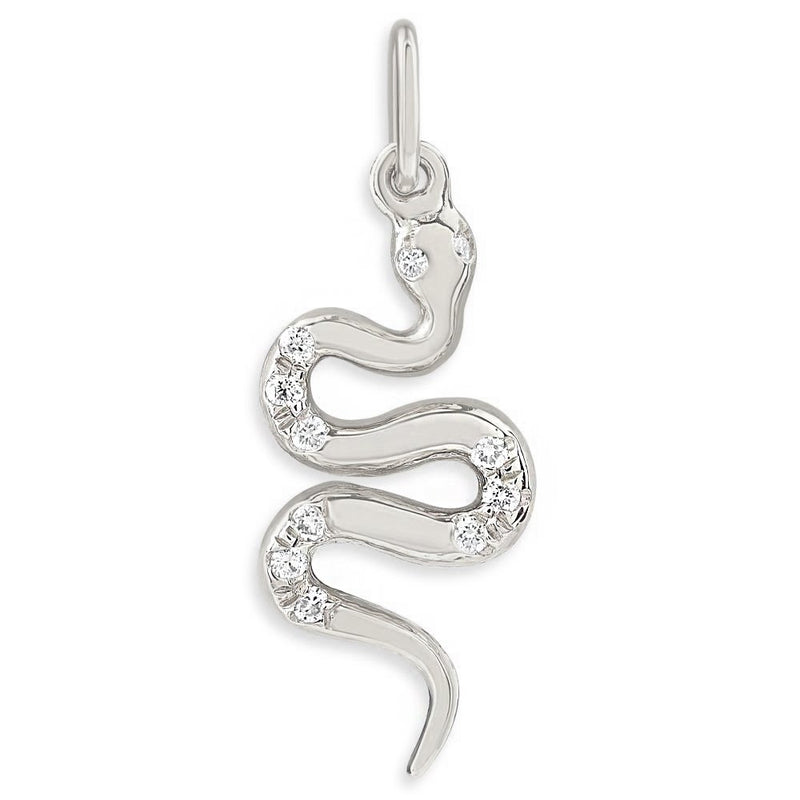 Helen Ficalora's Snake Mini Charm Pave Diamonds 14k White Gold