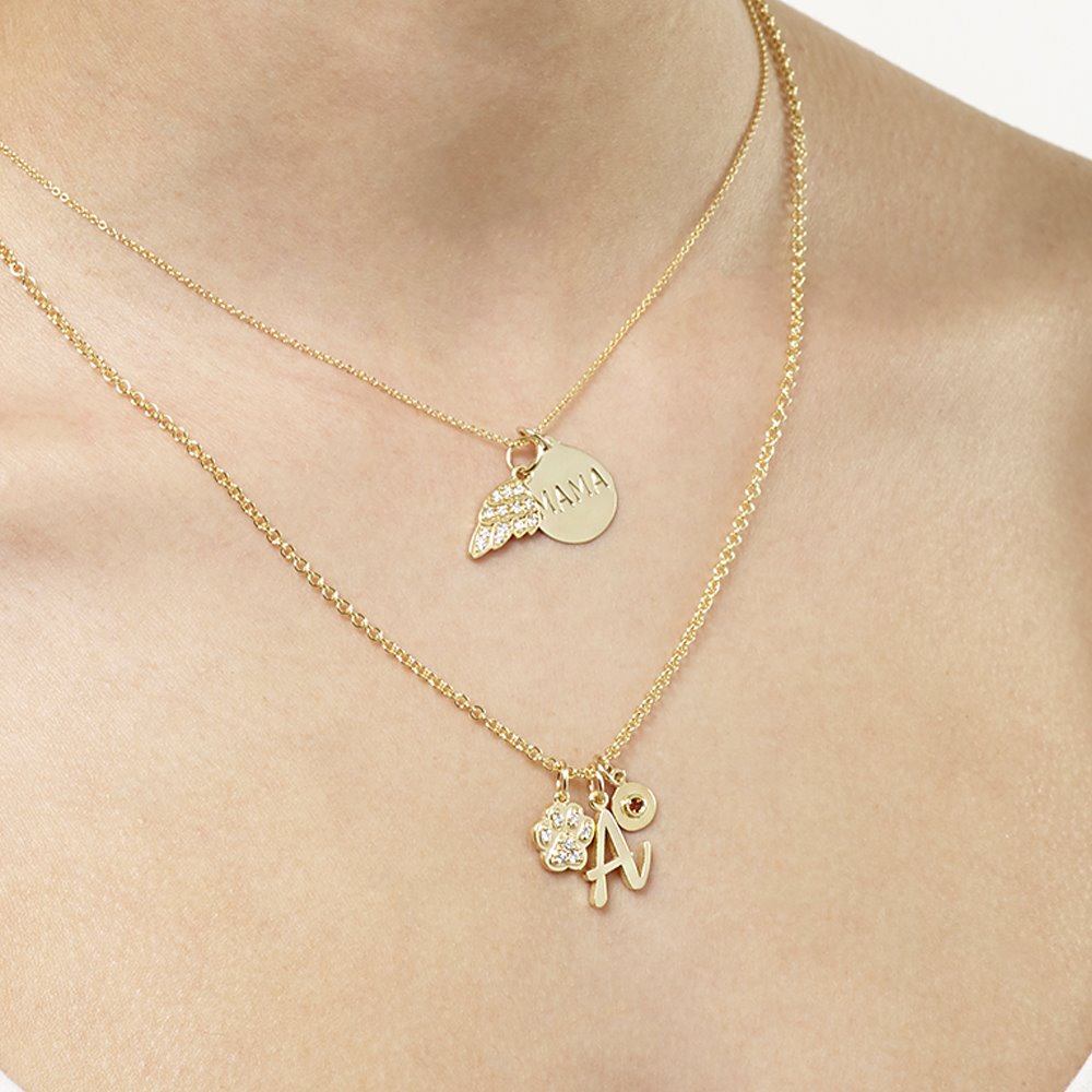 Helen Ficalora 14K Yellow Gold Angel Wing Pendant With Diamonds