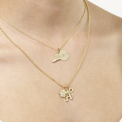 Helen Ficalora 14K Yellow Gold Angel Wing Pendant With Diamonds