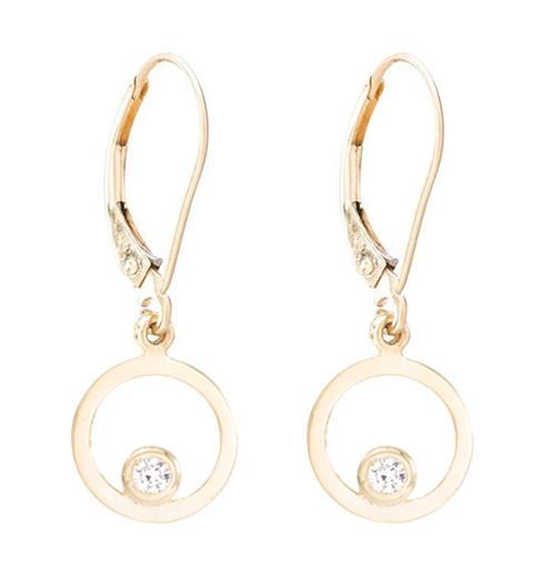 Helen Ficalora Gold Circle Dangle Earrings With Diamond