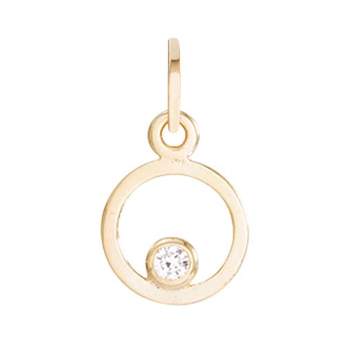 Open Circle Charm With Diamond Jewelry Helen Ficalora 14k Yellow Gold For Necklaces And Bracelets